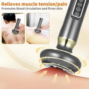A full - body cupping, scraping and massaging device with 12 - level intensity