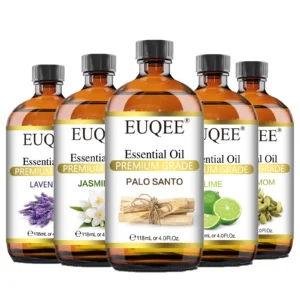 EUQEE 118ML Plant Essential Oils For Diffuser Palo Santo Cardamom Blue Tansy Nutmeg Marjoram Lavender Vanilla Rose Aroma Oils